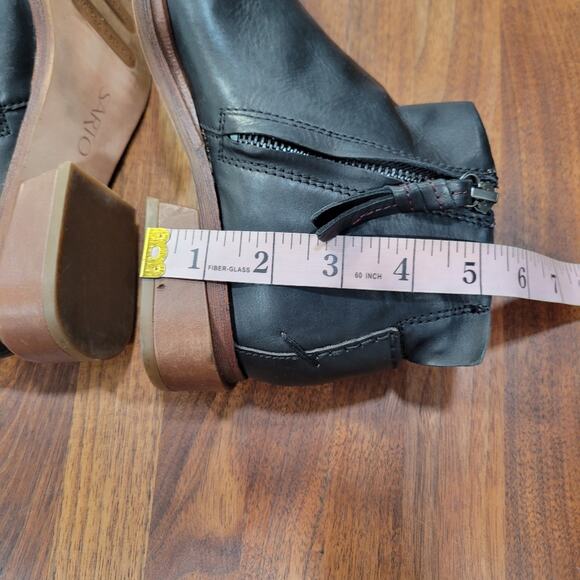 Sarto Nemi Black Leather Zip Up  Booties  Size 6.5 - Picture 12 of 14